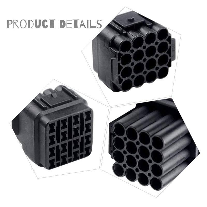 WMYCONGCONG 5 Kits 16 Pin Way Waterproof Electrical Connector Plug for Car Automotive, fits 2.2mm Terminals Wire - Image 5